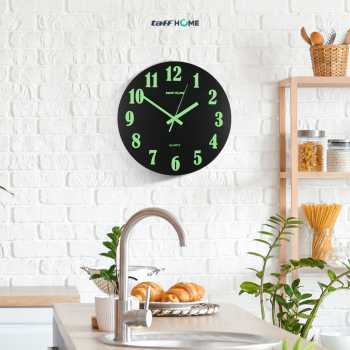 Gambar produk TaffHOME Jam Dinding Bulat Quartz Luminous Glow in The Dark 30cm - Win30
