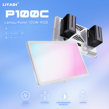 LIYADI Lampu Fotografi LED Portabel RGB Panel Light 100W 9900K - P100C