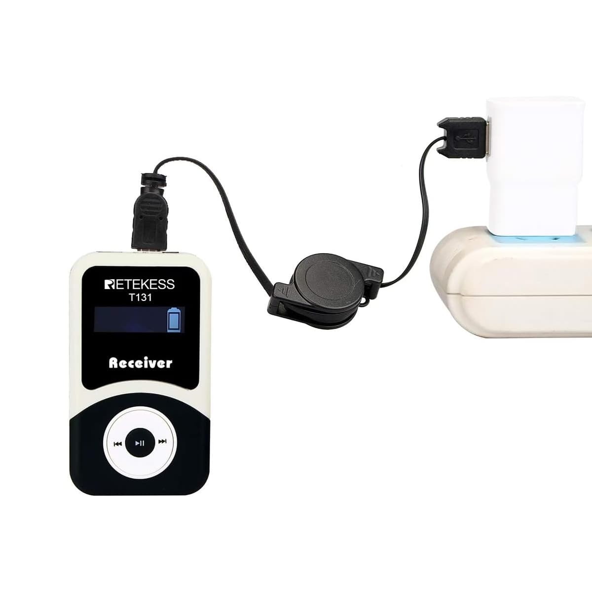 RETEKESS Audio Tour Guide Wireless Receiver 600mAh with Earphone - T131 Gambar produk RETEKESS Audio Tour Guide Wireless Receiver 600mAh with Earphone - T131