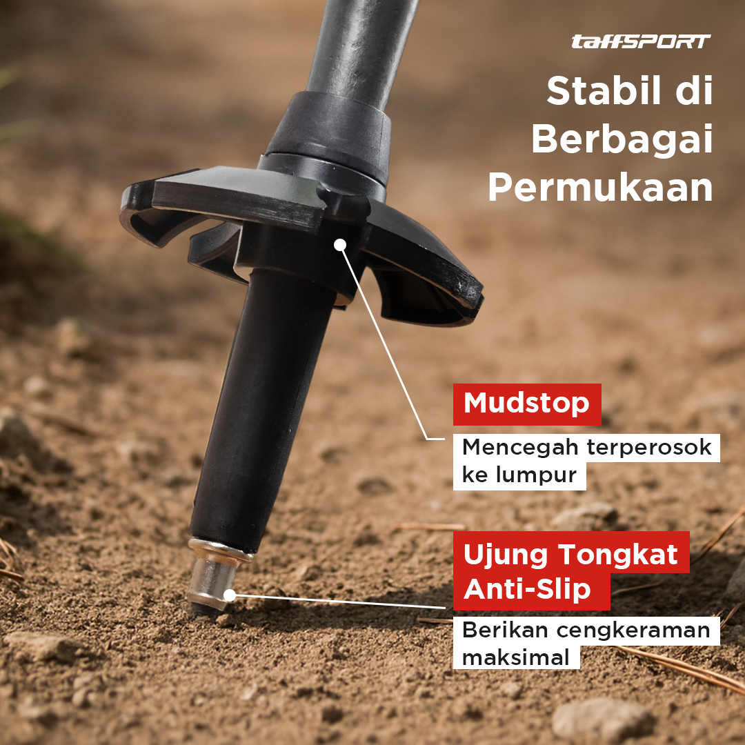 TaffSPORT Tongkat Hiking Lipat Trekking Pole Aluminium Alloy 110cm - 101 Gambar produk TaffSPORT Tongkat Hiking Lipat Trekking Pole Aluminium Alloy 110cm - 101
