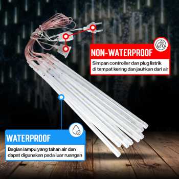 Gambar produk SMD Lampu Hias Gantung String Lights Meteor Rain Cool White 30cm 8 PCS