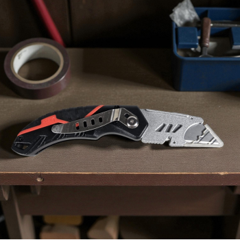 Gambar produk AIRAJ Pisau Cutter Lipat Folding Utility Knife Angle Adjustable 18mm - 1358