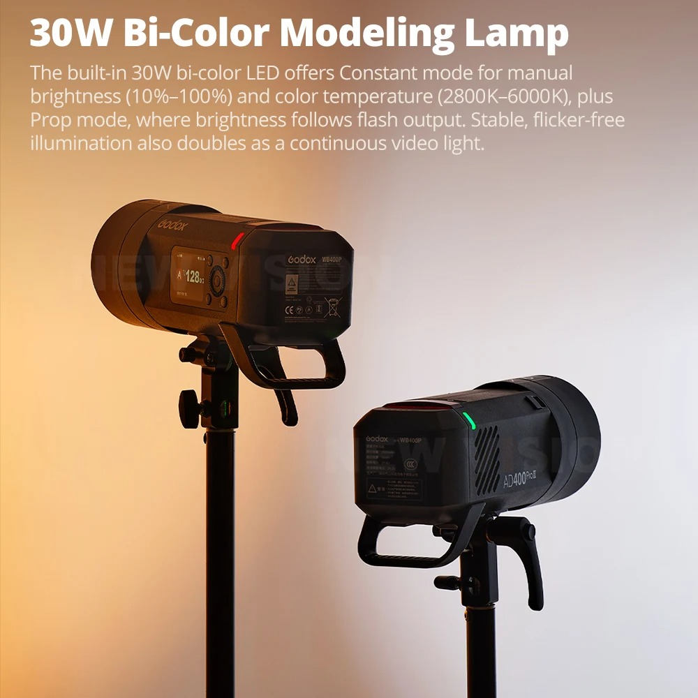 Gambar produk Godox Flash Camera Wireless 2.4GHz TTL 3in1 Color 2600mAh 400Ws - AD400ProII