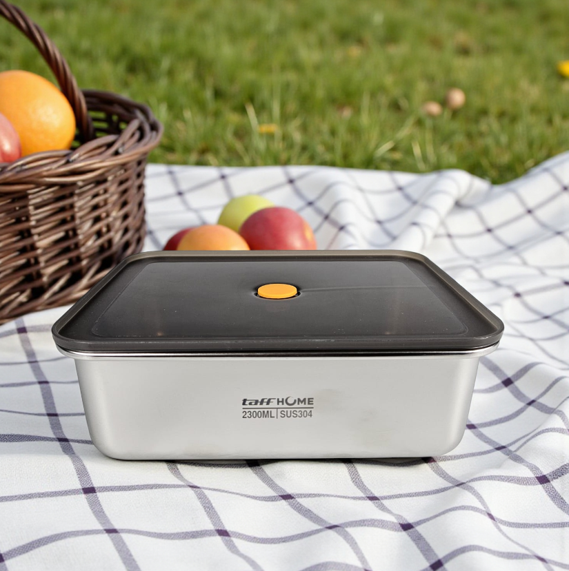 Gambar produk TaffHOME Kotak Makan Lunch Box Multifunction Stainless Steel 304 2300ml - AC-21