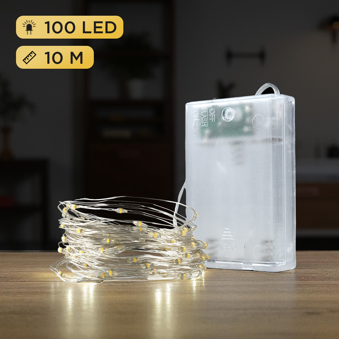 Gambar produk OKAL Lampu Hias String Lights Fairy Battery Box Waterproof 100 LED 10M - G3