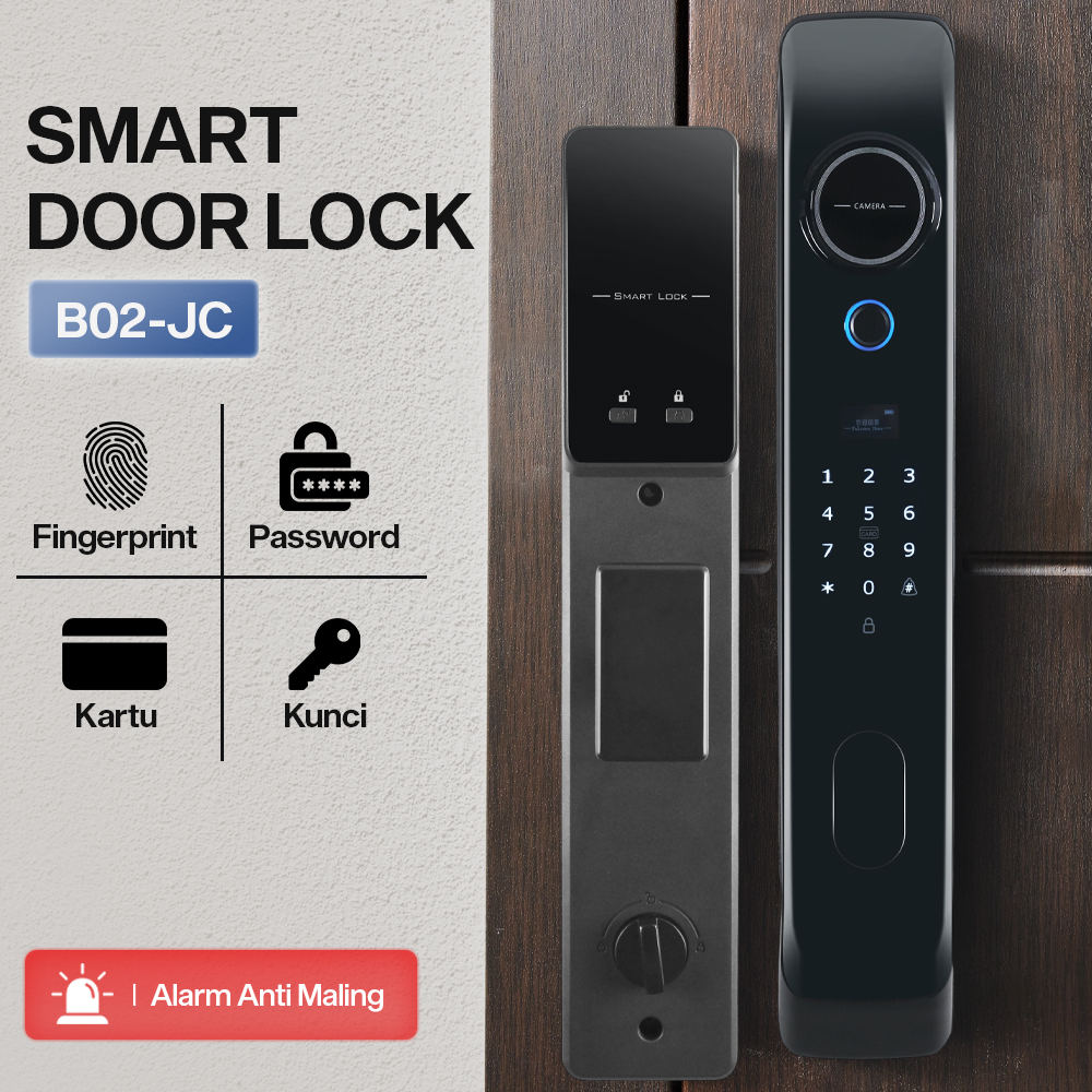 Glomarket Smart Door Lock Fingerprint Password Card RFID Alarm - B02-JC Gambar produk Glomarket Smart Door Lock Fingerprint Password Card RFID Alarm - B02-JC