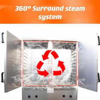 RUITAI Mesin Penanak Nasi Steamer Rice Cart 10 Tray 150 People 12kW - RT-150 Gambar produk RUITAI Mesin Penanak Nasi Steamer Rice Cart 10 Tray 150 People 12kW - RT-150