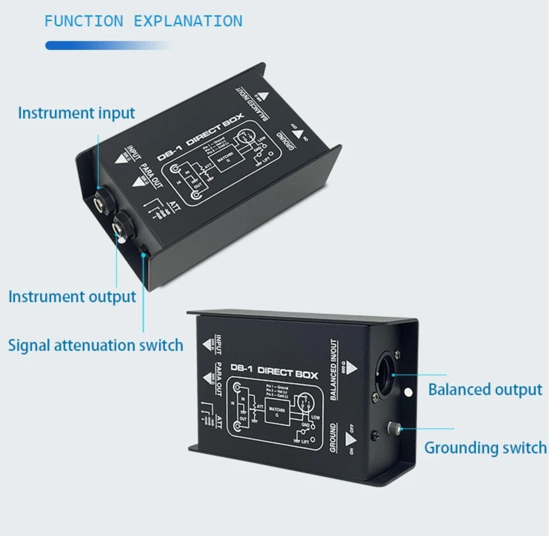 YOUHA Passive Direct Box Single Channel Injection Audio Box XLR TRS - DIBOX001 Gambar produk YOUHA Passive Direct Box Single Channel Injection Audio Box XLR TRS - DIBOX001