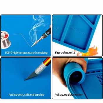 Gambar produk ESD Alas Solder Silikon Magnetic Soldering Mat Heat Resistant 46x30cm - E-607