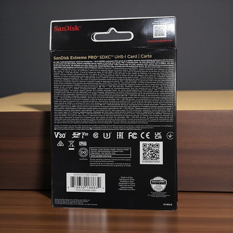 Gambar produk SanDisk Extreme PRO SDXC/HC UHS-I Card U3 V30 100MB/s 200MB/s 128GB-SDSDXXD-128G