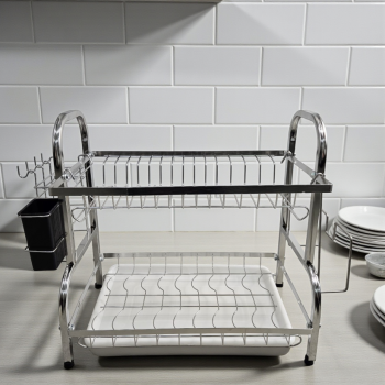 Gambar produk Treuy Rak Piring Dapur 2 Susun Stainless Steel 201 Drying Storage Rack - TR-201