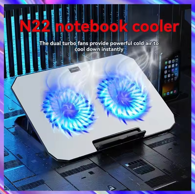 iDock Cooling Pad Laptop Gaming Kipas Pendingin 2 Fans 17 Inch - N22 Gambar produk iDock Cooling Pad Laptop Gaming Kipas Pendingin 2 Fans 17 Inch - N22