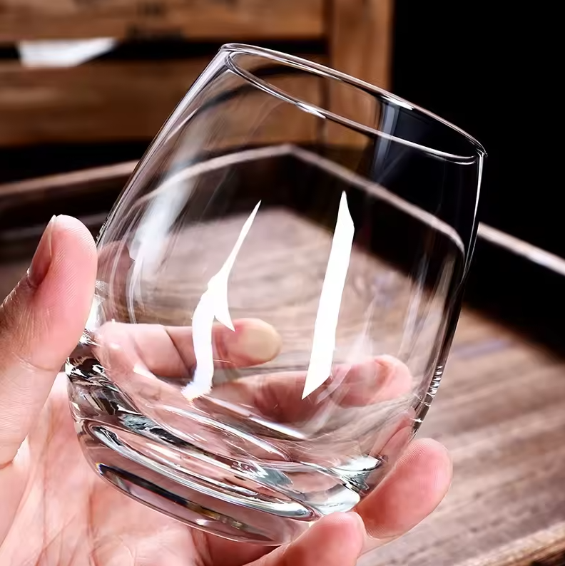 Gambar produk Senno Gelas Kaca Bentuk Oval Glass Water Tea Coffee Drinking Kitchen 330ml - SN503