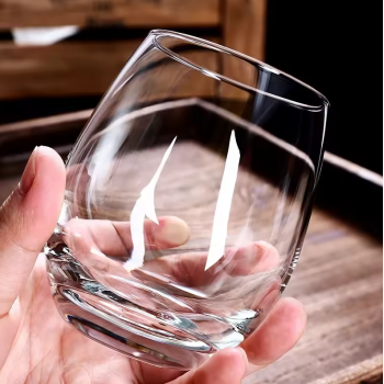 Gambar produk Senno Gelas Kaca Bentuk Oval Glass Water Tea Coffee Drinking Kitchen 330ml - SN503