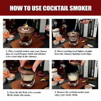 Gambar produk TEMOPY Set Alat Pengasap Cocktail Smoker Kit with 4 Wood Chips - TPY-40