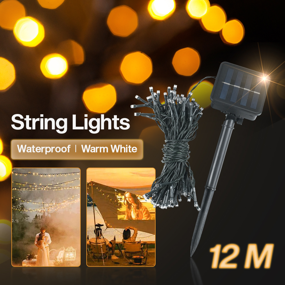 Gambar produk Leclstar Lampu Hias String Lights Dekorasi Taman Solar 12M 100LED - S-04