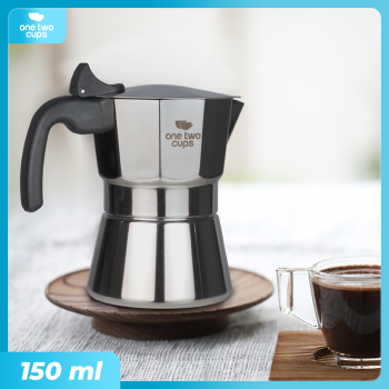 One Two Cups Moka Pot Italian Espresso Coffee Maker Stainless Steel - W-767