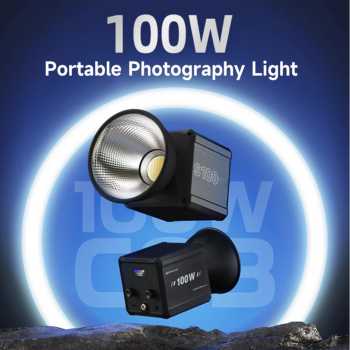 Gambar produk LIYADI Lampu Studio Fotografi COB LED RGBW 24 Mode TFT Display 100W - S100 PRO