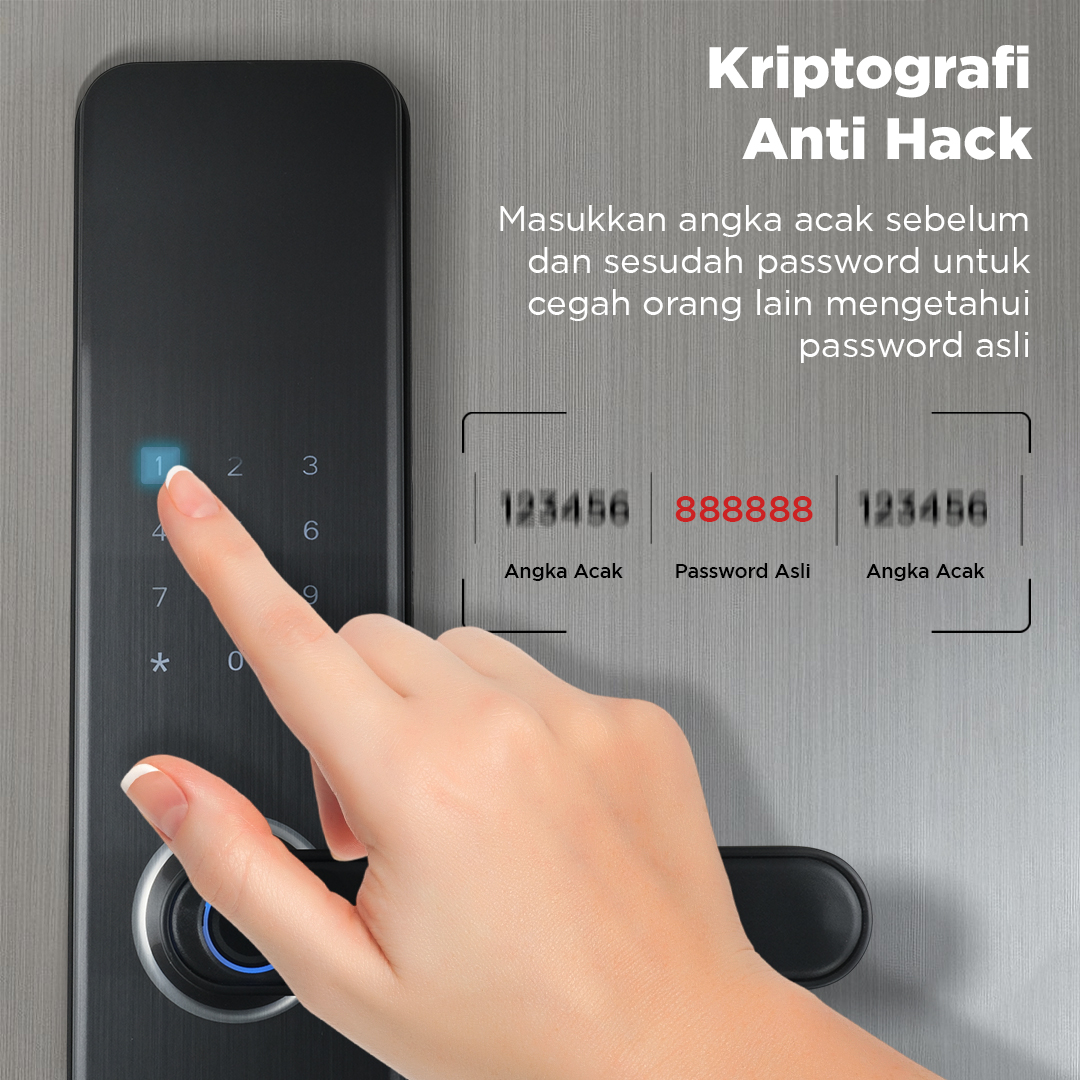 Gambar produk REFINE Smart Door Lock Tuya App WiFi Fingerprint Password - MJ1S