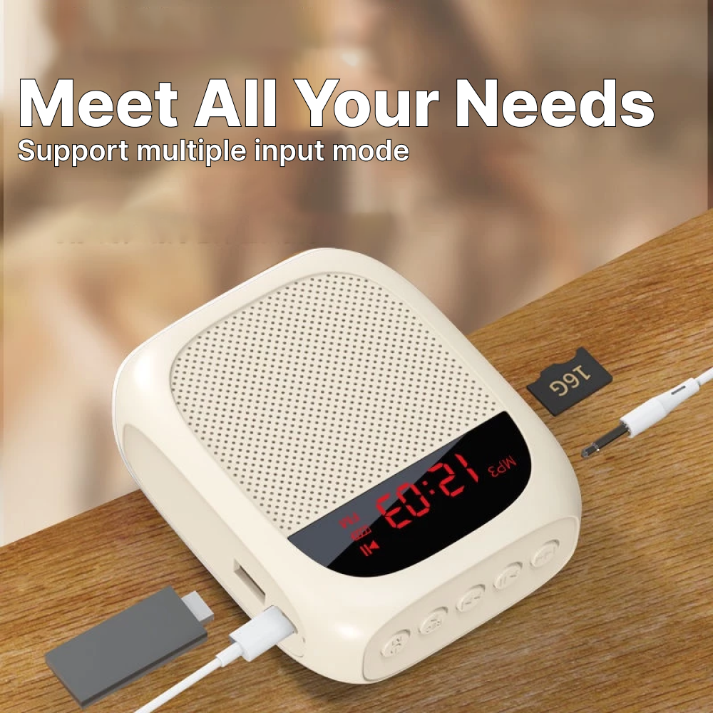 Little Bee Speaker Pinggang Bluetooth Voice Amplifier LED Wired 10W - YW-166 Gambar produk Little Bee Speaker Pinggang Bluetooth Voice Amplifier LED Wired 10W - YW-166