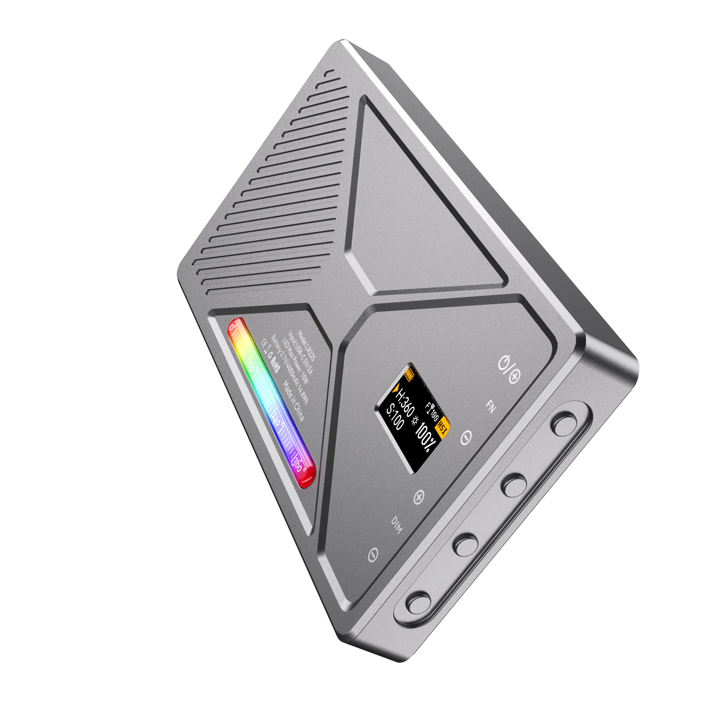 Gambar produk LIYADI Lampu Fotografi LED Portabel RGB Panel Light 10W 9900K - LR225 Pro Dark