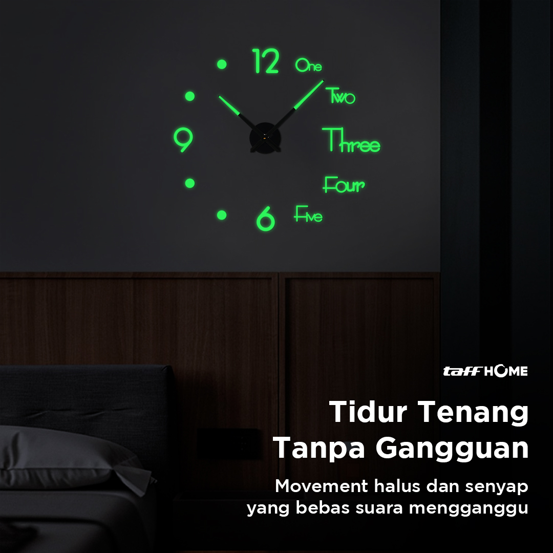 TaffHOME Jam Dinding Besar DIY Giant Glow in The Dark 90-100cm - JM-25 Gambar produk TaffHOME Jam Dinding Besar DIY Giant Glow in The Dark 90-100cm - JM-25