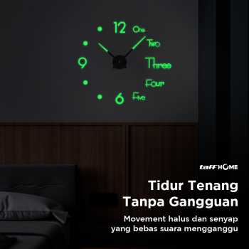 TaffHOME Jam Dinding Besar DIY Giant Glow in The Dark 90-100cm - JM-25 Gambar produk TaffHOME Jam Dinding Besar DIY Giant Glow in The Dark 90-100cm - JM-25