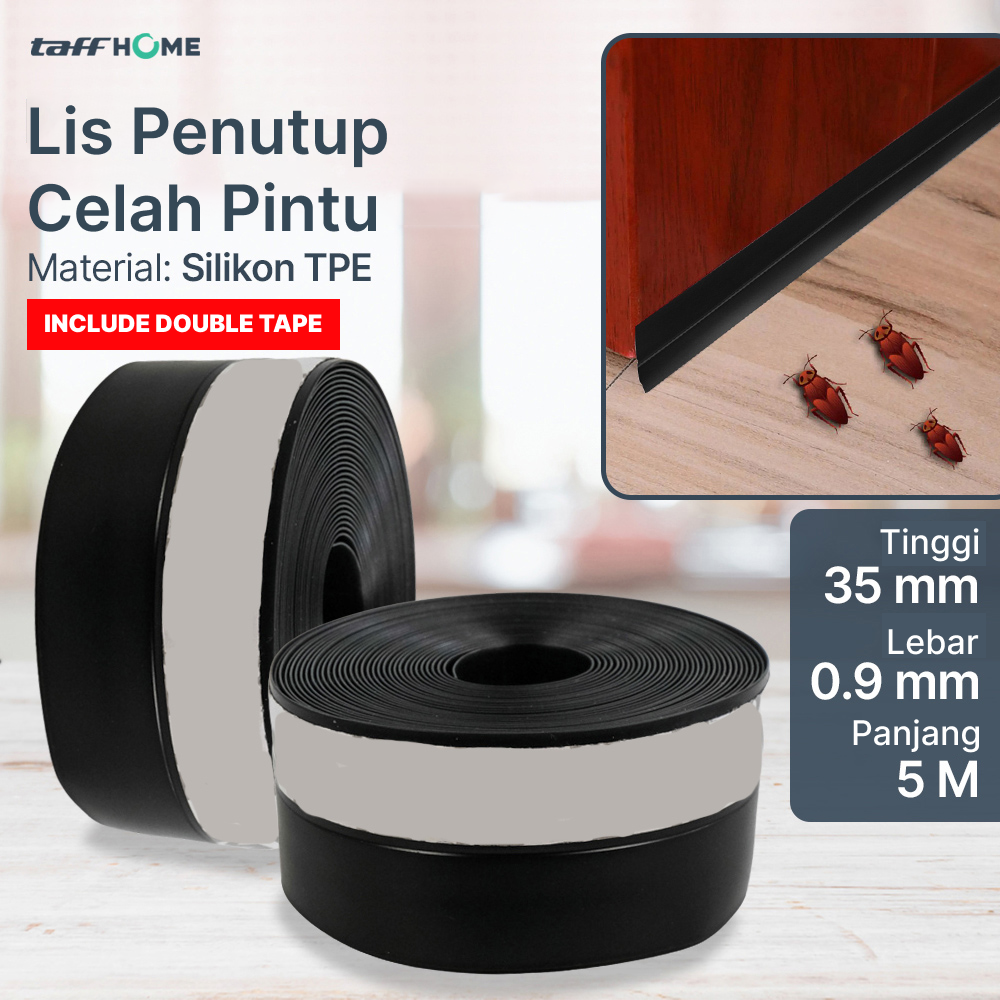 Gambar produk TaffHOME Lis Penutup Celah Pintu Penghalang Debu Door Bottom Seal 35mmx5M - EACC25