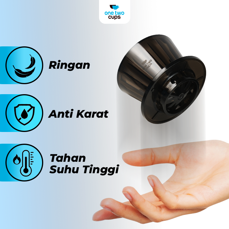 One Two Cups V60 Coffee Dripper Alat Seduh Kopi Manual Plastik 1-2 Cup - B75 Gambar produk One Two Cups V60 Coffee Dripper Alat Seduh Kopi Manual Plastik 1-2 Cup - B75