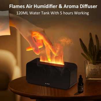 CREARO Air Humidifier Mini Ultrasonic RGB Diffuser Flame Light 120ml - CR-12 Gambar produk CREARO Air Humidifier Mini Ultrasonic RGB Diffuser Flame Light 120ml - CR-12