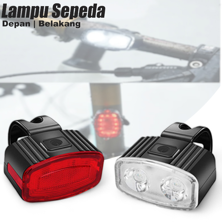 LIDS Lampu Sepeda Depan Belakang LED Charging Waterproof - XA-328 Gambar produk LIDS Lampu Sepeda Depan Belakang LED Charging Waterproof - XA-328