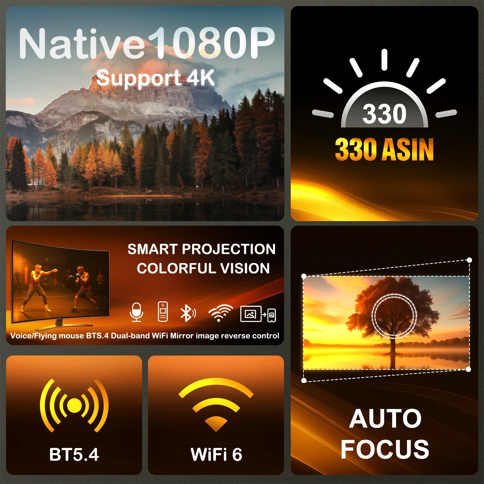 Gambar produk Woopker Proyektor Mini Portable Android 11 WiFi Bluetooth 330 ANSI - HY260