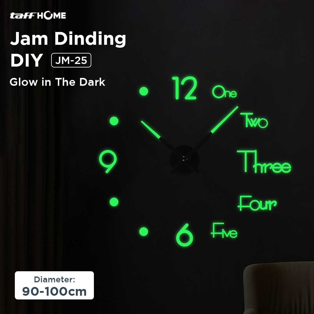 TaffHOME Jam Dinding Besar DIY Giant Glow in The Dark 90-100cm - JM-25 Gambar produk TaffHOME Jam Dinding Besar DIY Giant Glow in The Dark 90-100cm - JM-25