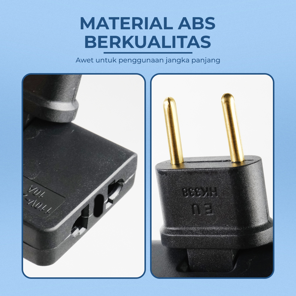 DLV Steker 180 Derajat Rotate EU Plug One in Three - HK338 Gambar produk DLV Steker 180 Derajat Rotate EU Plug One in Three - HK338