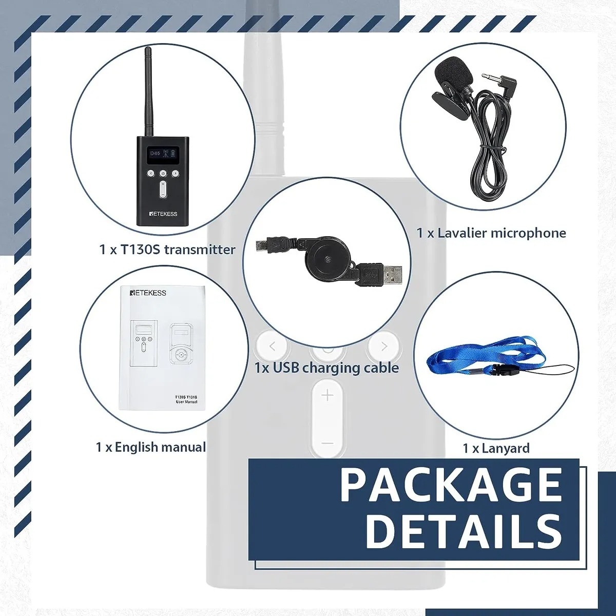 RETEKESS Audio Tour Guide Wireless Transmitter 49 Channel Mic 4200mAh - T130S Gambar produk RETEKESS Audio Tour Guide Wireless Transmitter 49 Channel Mic 4200mAh - T130S