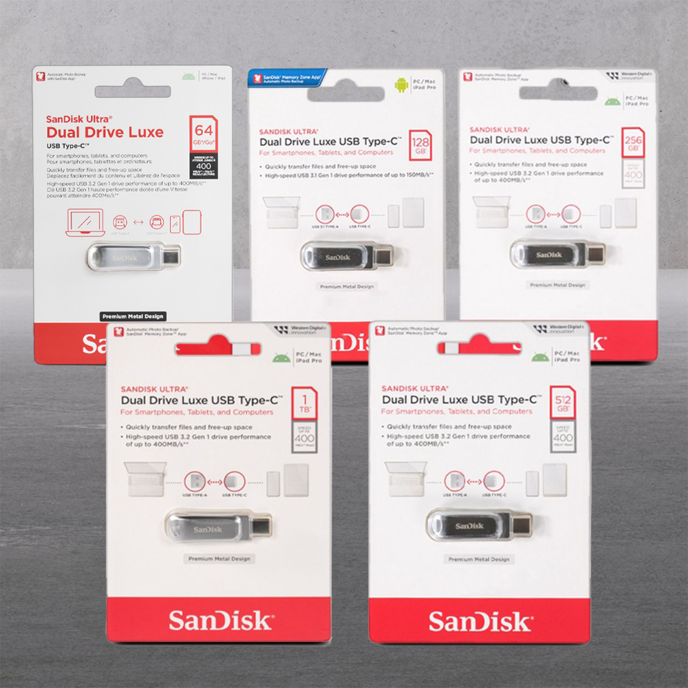 Gambar produk SanDisk Ultra Dual Drive Luxe USB Type C 3.1/3.2 Gen 1 64GB - SDDDC4