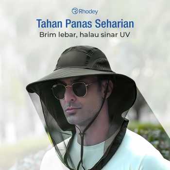 Gambar produk Rhodey Topi Rimba Outdoor Anti Nyamuk UV Protection Boonie Hat - UF122