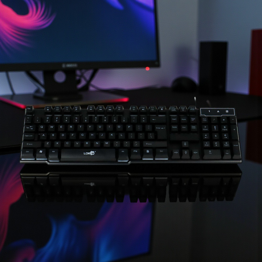 LDKai Gaming Keyboard RGB LED USB Wired - R260 Gambar produk LDKai Gaming Keyboard RGB LED USB Wired - R260