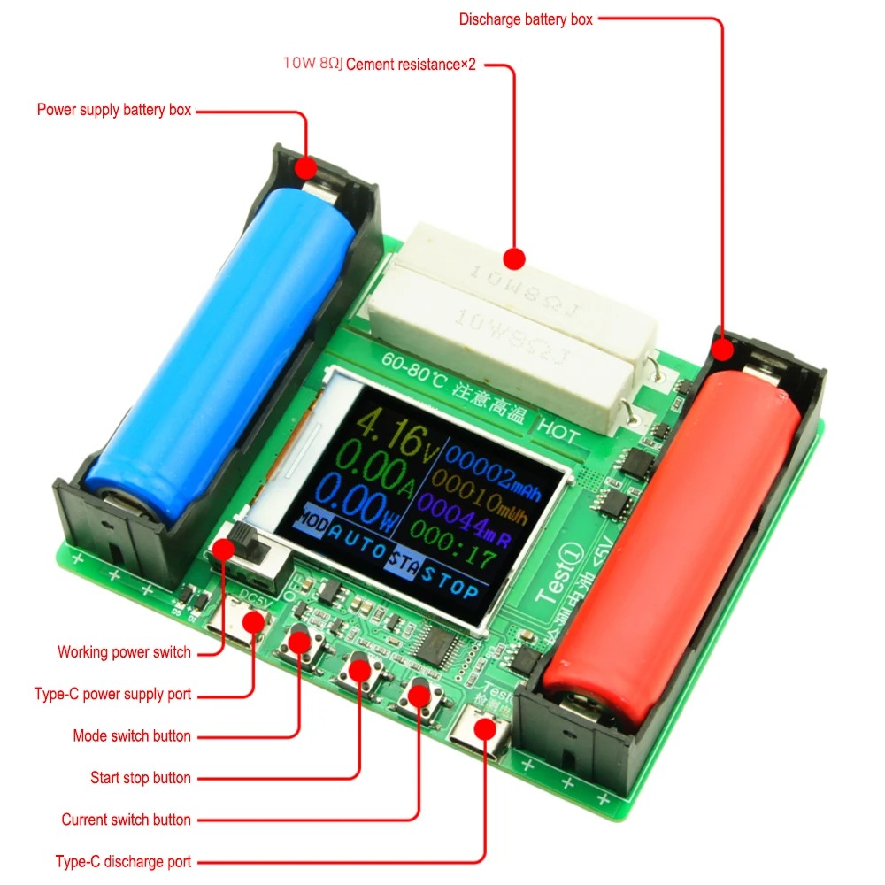 DIYMORE Tester Baterai 18650 LCD Display Single Channel Type C 5V - DIY-100 Gambar produk DIYMORE Tester Baterai 18650 LCD Display Single Channel Type C 5V - DIY-100
