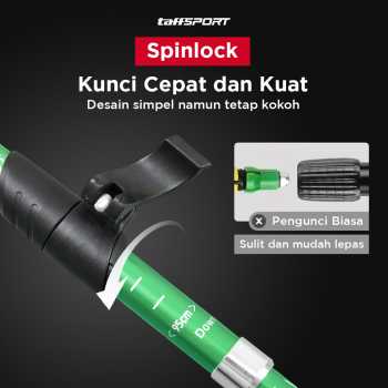 Gambar produk TaffSPORT Tongkat Hiking Lipat Trekking Pole Aluminium Alloy 110cm - 101