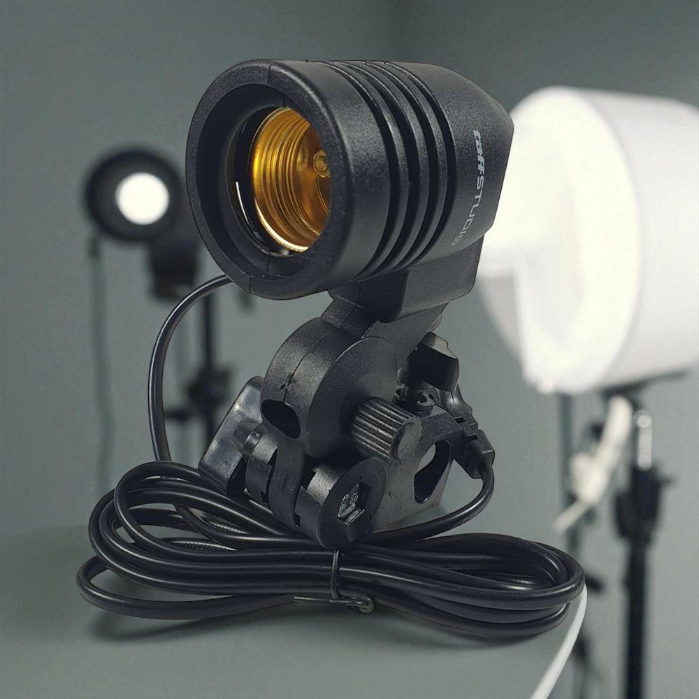 TaffSTUDIO Lamp Holder Lampu Foto Soket E27 dengan Dudukan Payung - HQ-DZ001 Gambar produk TaffSTUDIO Lamp Holder Lampu Foto Soket E27 dengan Dudukan Payung - HQ-DZ001