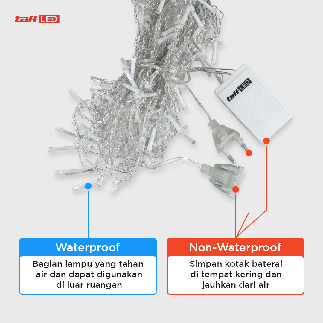 Gambar produk TaffLED Lampu Hias Gorden String Lights Icicle Fairy Waterproof 5M 96 LED - EK-04
