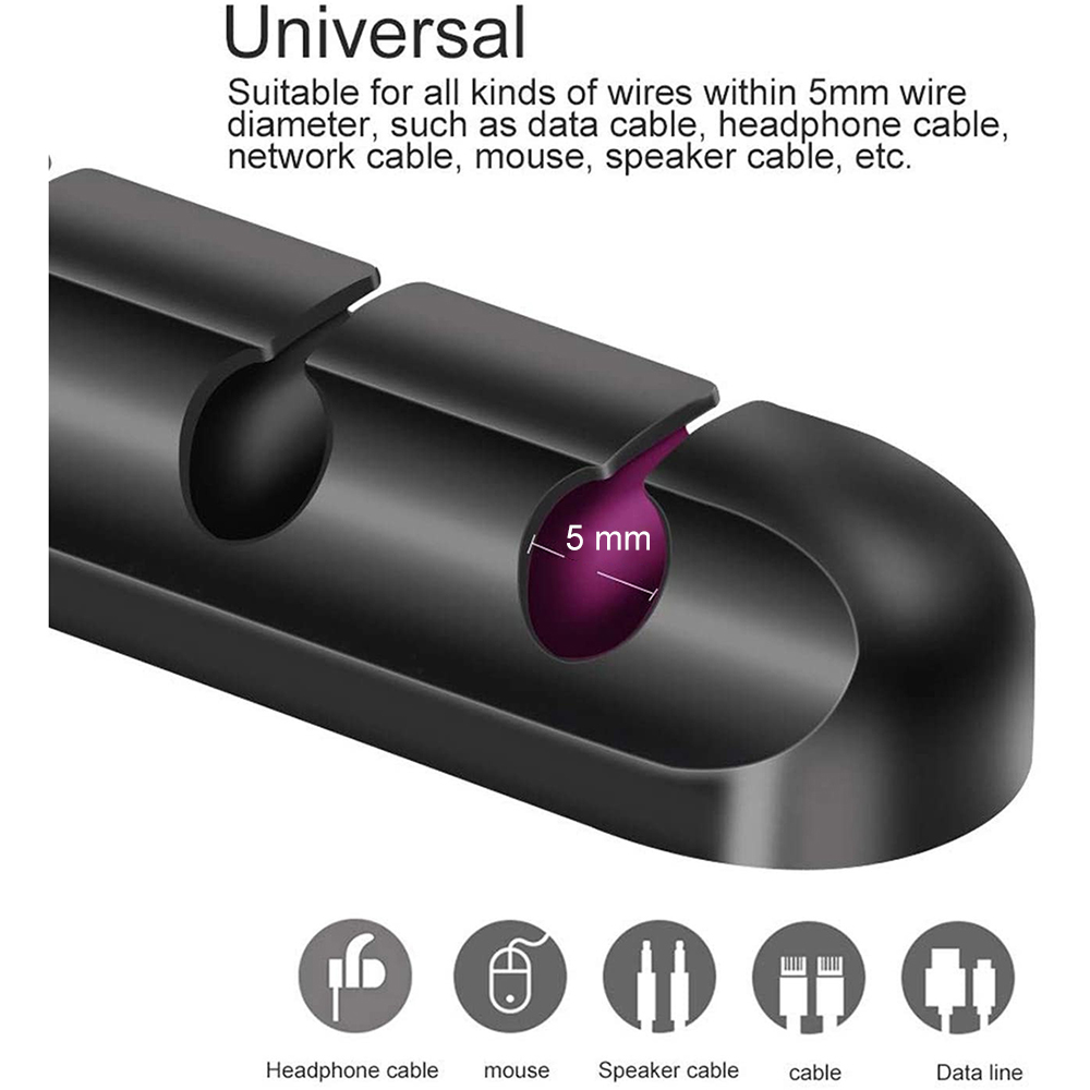 Gambar produk Striveday Klip Kabel Adhesive Organizer Silicone Cable Clip 3 Slot - KR-8006