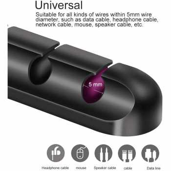 Gambar produk Striveday Klip Kabel Adhesive Organizer Silicone Cable Clip 3 Slot - KR-8006
