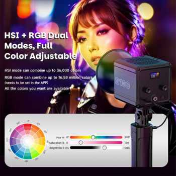 Gambar produk LIYADI Lampu Studio Fotografi COB LED RGBW 24 Mode TFT Display 100W - S100 PRO