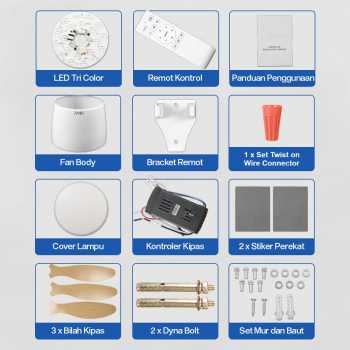 SOVE Kipas Angin Gantung Lampu Tri Color Ceiling Fan 42 Inch - YN-45 Gambar produk SOVE Kipas Angin Gantung Lampu Tri Color Ceiling Fan 42 Inch - YN-45