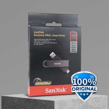 Gambar produk SanDisk Extreme PRO USB Dual Drive Up to 1000MB/s USB Type-C USB3.2 512GB - SDDDE1