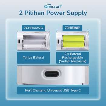 Gambar produk TaffOmicron Alat Terapi Pernapasan Mesh Nebulizer Portable Inhaler With Battery - JSL-W303