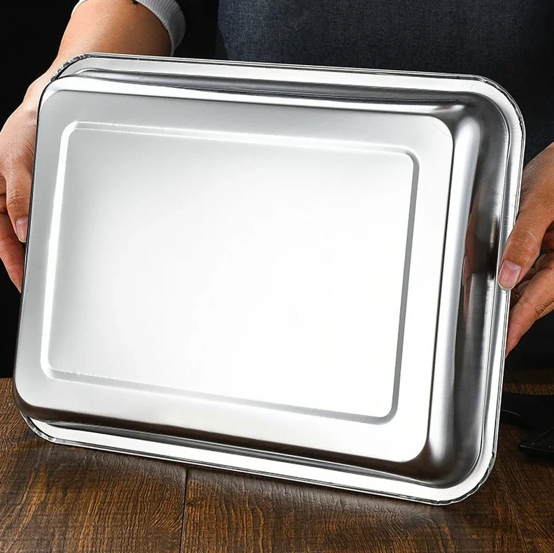 Gambar produk Panina Tray Baki Nampan Makanan Food Container Kitchen Stainless 304 27x20x4.8cm - PN50