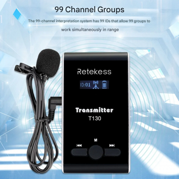 RETEKESS Audio Tour Guide Wireless Transmitter 99 Channel Mic 900mAh - T130 Gambar produk RETEKESS Audio Tour Guide Wireless Transmitter 99 Channel Mic 900mAh - T130